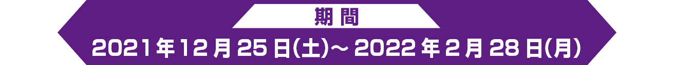 期間：2021年12月25日（土）～2022年2月28日（月）